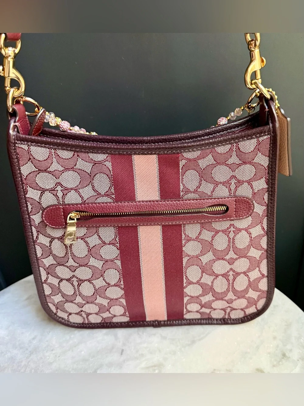 Coach Dempsey File Bag in Signature Jacquard with Stripe - NWOT